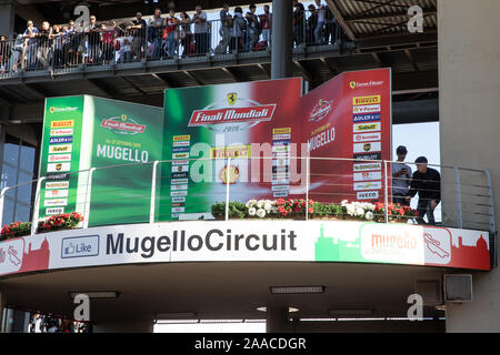 Mugello, Italien - Oktober 27, 2019: Ein Überblick der Mugello während Ferrari Challenge World Finals Stockfoto