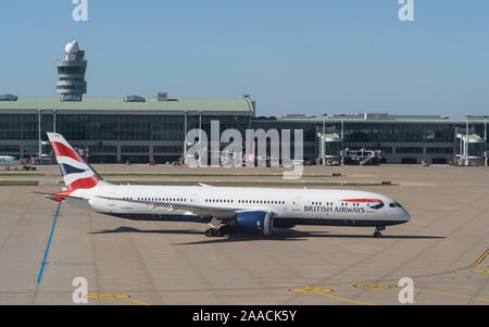 Incheon Korea, 8. Oktober 2019: Boeing 787-9 Dreamliner Flugzeug der British Airways Fluggesellschaft am internationalen Flughafen Incheon in Seoul, Südkorea Stockfoto