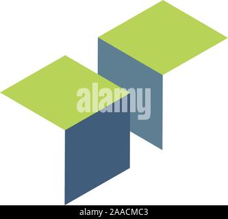 Isometrische abstrakte geometrische Logo für Ihre Firma. Vektor Illustration auf weißem Hintergrund. Stock Vektor