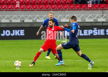 Trnava, Slowakei. 19. November 2019. Elvin Jamalov (5) Während der EM-Qualifikationsspiel 2020 zwischen der Slowakei und Aserbaidschan. Stockfoto