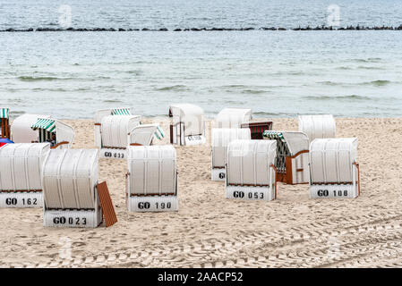 Hooded liegen in der Ostsee ein bewölkter Tag des Sommers. Sellin, Insel Rügen. Deutschland Stockfoto