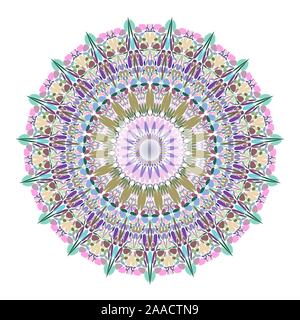 Bunte Blume mandala Ornament - Kreisförmige abstrakte vecor Design Element Stock Vektor