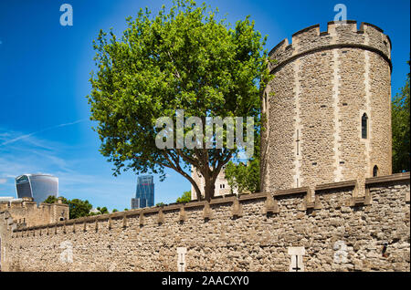 Tower von London Außenansicht, London. Stockfoto