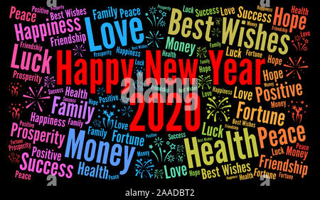 Frohes Neues Jahr 2020 Stockfoto