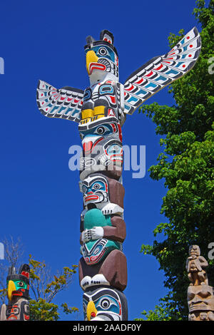 Totem/Marterpfahl in Vancouver Stockfoto