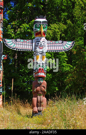 Totem/Marterpfahl in Vancouver Stockfoto