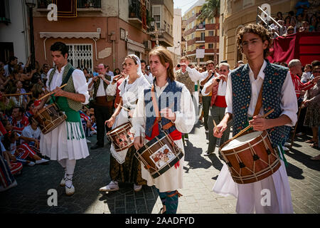 Spanien Algemesì (Valencia): Fest der Mare de Deu de la Salut:Gruppe von Musiker Stockfoto