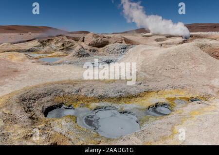 Sol de Manana Geyser Basin, Reserva Eduardo Avaroa, Altiplano, Bolivien Stockfoto