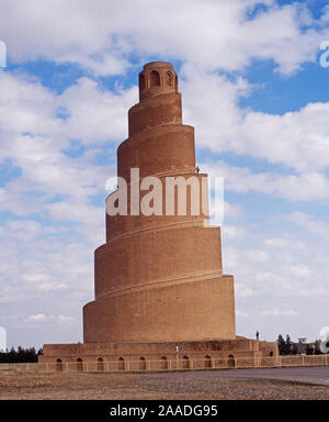 Minarett der Großen Moschee in Samarra, Irak gebaut 9. Jahrhundert AD. Irak Stockfoto