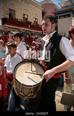 Spanien (Valencia) Algemesì Fest der Mare de Deu de la Salut: Schlagzeuger Stockfoto