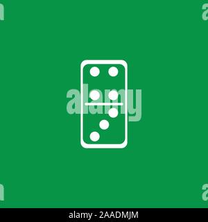 Weiß domino Karte in Grün baground Vektor Symbol Stock Vektor