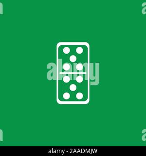 Weiß domino Karte in Grün baground Vektor Symbol Stock Vektor