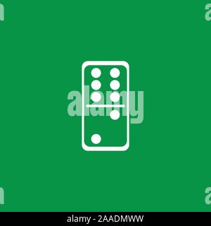 Weiß domino Karte in Grün baground Vektor Symbol Stock Vektor