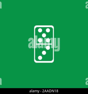 Weiß domino Karte in Grün baground Vektor Symbol Stock Vektor