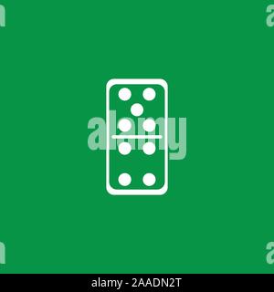 Weiß domino Karte in Grün baground Vektor Symbol Stock Vektor