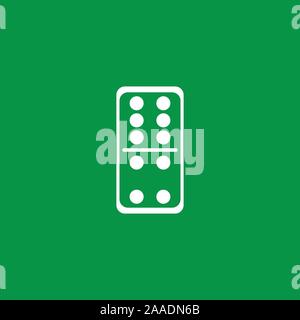 Weiß domino Karte in Grün baground Vektor Symbol Stock Vektor