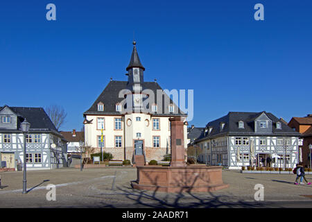 Bundesrepublik Deutschland, Hessen, Hugenottenkirche, Usingen, Marktplatz Stockfoto