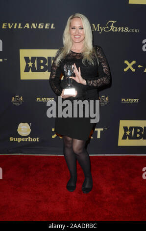 Hollywood, Kalifornien, USA. Nov, 2019 20. HOLLYWOOD, CA - 20. NOVEMBER: Alana Evans an der XBIZ Nominierungen Gala, wo "Boy Meets World" star Maitland Ward 4 Nominierungen für Ihre X-Rated Funktion 'Drive", im W Hotel in Hollywood, CA. November 20, 2019. Kredit David Edwards/MediaPunch Credit: MediaPunch Inc/Alamy leben Nachrichten Stockfoto