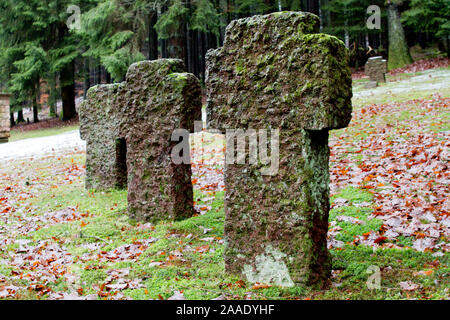 Deutschland, Hessen, Bad Orb, Grabsteine des Kriegsgefangenenlager Stalag IX B Wegscheide Stockfoto