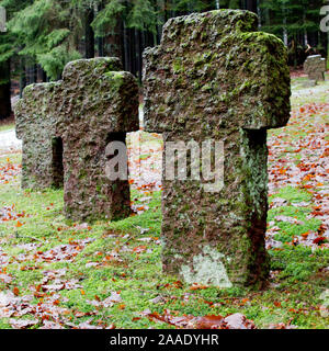 Deutschland, Hessen, Bad Orb, Grabsteine des Kriegsgefangenenlager Stalag IX B Wegscheide Stockfoto