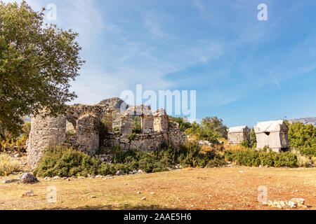 Antiken Ruinen der lykischen Stadt Sidyma jetzt als Dudurga in der Provinz Mugla, Türkei bekannt. Stockfoto