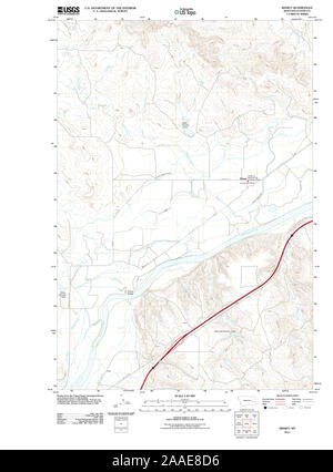 USGS TOPO Karte Montana MT Kinsey 20110608 TM Wiederherstellung Stockfoto