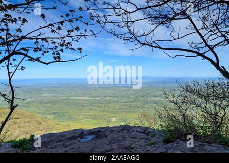 Website der Historischen Catskill Mountain House mit Blick über New York Landschaft, in der Nähe von Tannersville, New York, USA Stockfoto