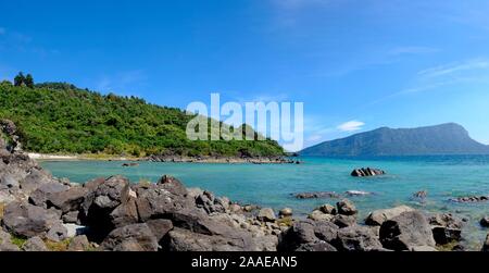 Lake Waikaremoana im Te Urewera, Hawkes Bay Region, North Island, Neuseeland Stockfoto