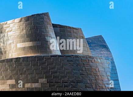 Architektonisches detail, Guggenheim Museum Bilbao, Spanien Stockfoto