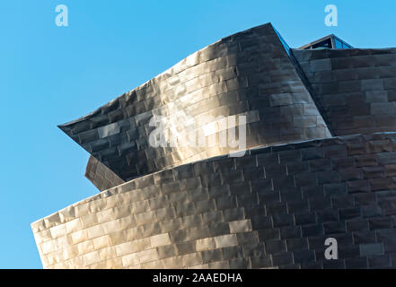 Architektonisches detail, Guggenheim Museum Bilbao, Spanien Stockfoto