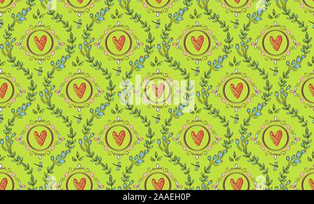 Hand gezeichnet floral nahtlose Muster. Damast floralen Ornament. Stock Vektor