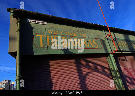 Die Barras anmelden, Gallowgate, East End, Glasgow, Schottland, Großbritannien, G1 5DX Willkommen Stockfoto