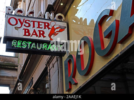 Der Art déco-Rogano Oyster Bar Restaurant, 1935, 11 Exchange Place, Glasgow, Schottland, Großbritannien, G1 3 EIN Stockfoto