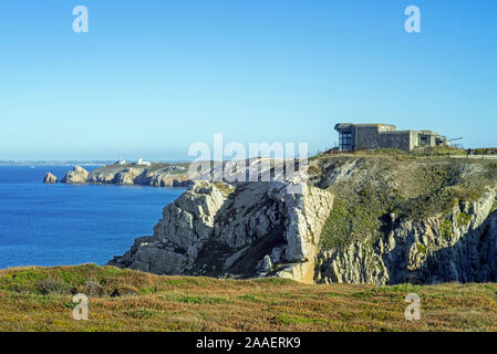 Mémorial Merchant Marine Museum/Musée du Mémorial de la Bataille de l'Atlantique an Curbonn, Camaret-sur-Mer, Pen-Hir, Finistère, Bretagne, Frankreich Stockfoto