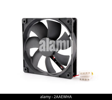 Die Computer-Fan isoliert auf weißem Hintergrund Stockfoto