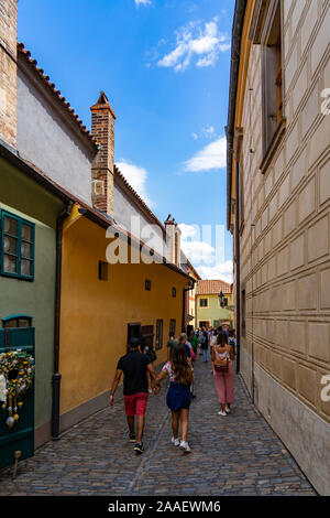 Goldene Gasse Burgviertel Straße von Prag in der Tschechischen Republik Stockfoto