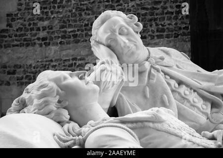 Das Grab von Joseph Damer und seine Frau, Lady Caroline, Milton Abteikirche, Dorset, Großbritannien - Johannes Gollop Stockfoto