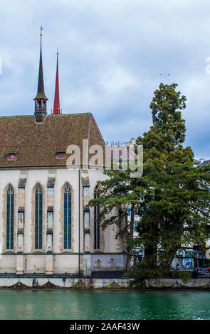 Wasser Kirche in Zürich. Zürich Architektur Stockfoto