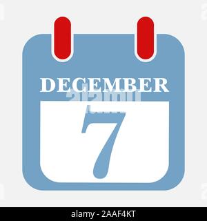 Symbol Kalender Dezember 7 Vector eps Abbildung 10. Stock Vektor