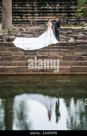 Hochzeit im Angkor Wat, Kambodscha, Asien Stockfoto