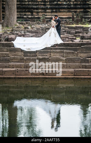 Hochzeit im Angkor Wat, Kambodscha, Asien Stockfoto