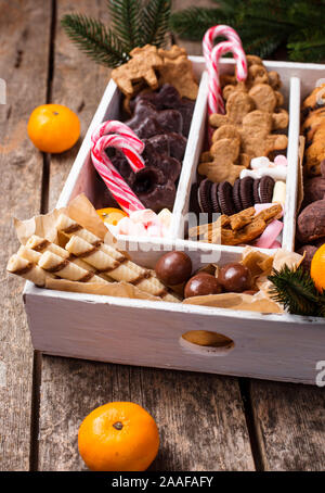 Satz von verschiedenen Weihnachtsplätzchen Stockfoto