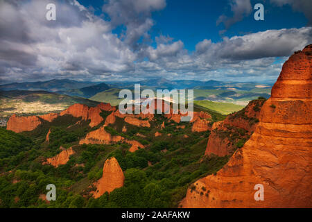 Las Medulas. Antike römische Goldbergbau, Leon, Spanien Stockfoto