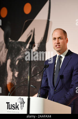 Der Herzog von Cambridge besucht die Tusk Erhaltung Auszeichnungen im Empire Kino in Leicester Square, London. Stockfoto