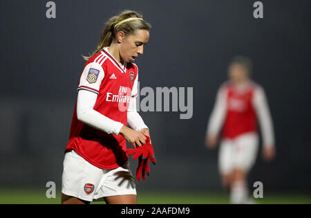 Von Arsenal Jordanien Nobbes während der Frauen Liga Cup Match an der Wiese Park, London. Stockfoto