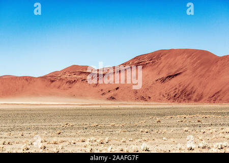 Rote Sanddünen im Deadvlei, Sossusvlei, Namib-Naukluft-Nationalpark, Namibia, Afrika Stockfoto