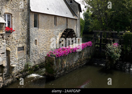 Alte Wassermühle, Bayeux, Normandie, Frankreich Stockfoto