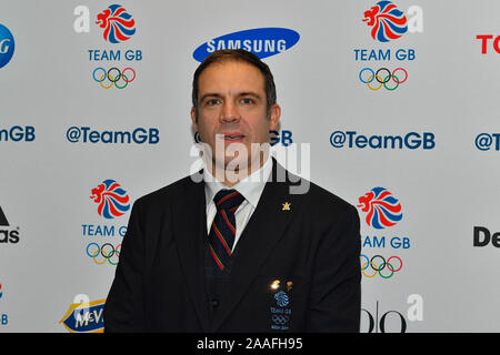 London, Großbritannien. Nov, 2019 21. John Jackson während der 2019 Mannschaft GB Kugel an Old Billingsgate am Donnerstag, 21. November 2019 in London, Großbritannien. Credit: Taka G Wu/Alamy leben Nachrichten Stockfoto