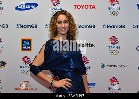 London, Großbritannien. Nov, 2019 21. Amy Williams während der 2019 Mannschaft GB Kugel an Old Billingsgate am Donnerstag, 21. November 2019 in London, Großbritannien. Credit: Taka G Wu/Alamy leben Nachrichten Stockfoto