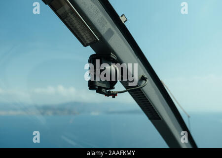 Avionik Steuergeräten im Hubschrauber Taxi in Monaco, Monte Carlo Stockfoto